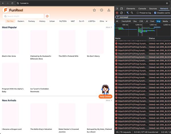 Screenshot of Chinese video site page loaded with error messages related to Redis connection and server errors.