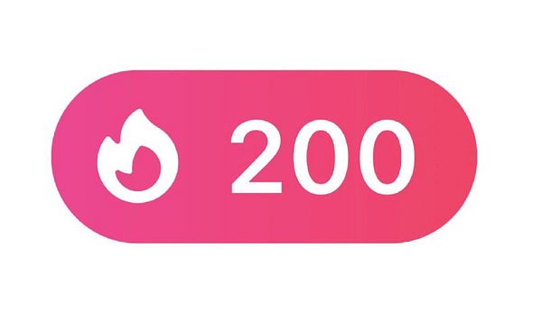 A badge indicating a 200-day streak with a flame icon.