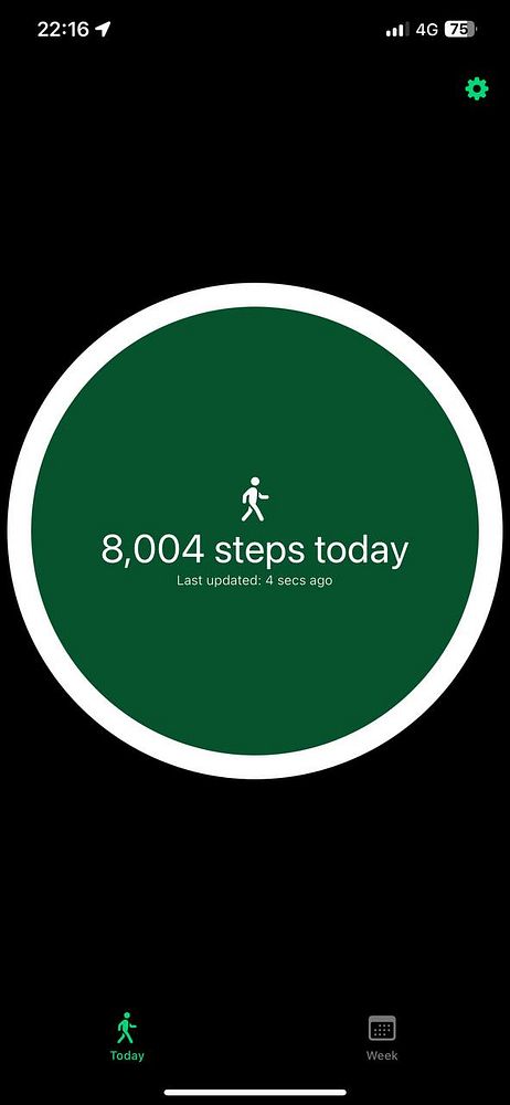 The image displays a fitness tracking app interface showing step count statistics.