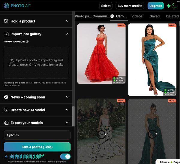 A screenshot of a file selection interface showing multiple photo files selected for import.
