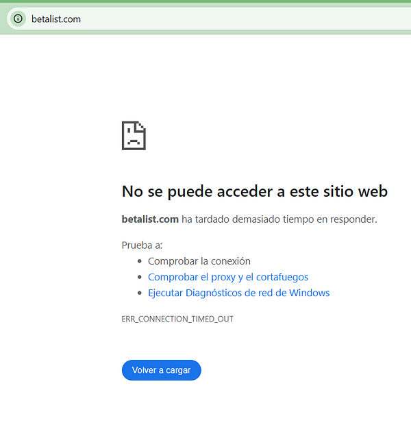 Screenshot of a website showing an error message indicating BetaList is currently down for maintenance.