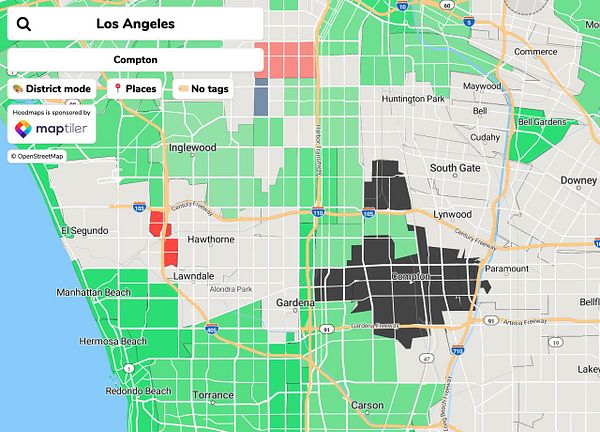 Map highlighting crime areas in San Francisco, including Tenderloin and surrounding neighborhoods, using color-coded markers and segments.