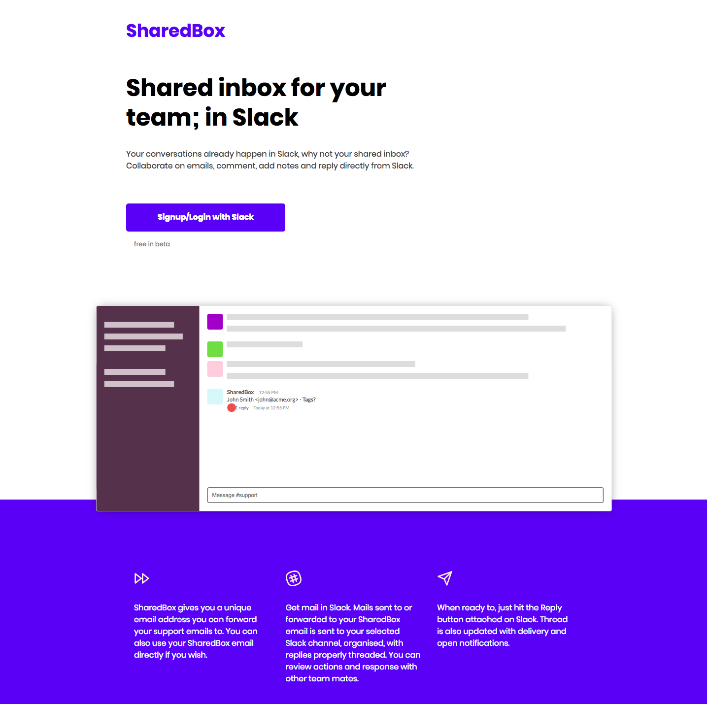 SharedBox: Shared inbox for teams; in Slack | BetaList
