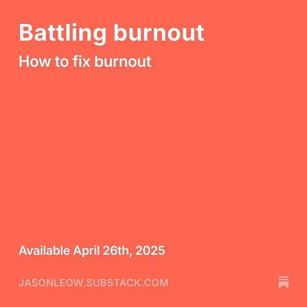 The image features a promotional graphic for a newsletter about combating burnout.