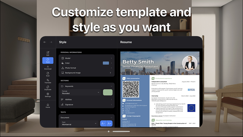 Screenshot of Intelligent CV: Resume Builder
