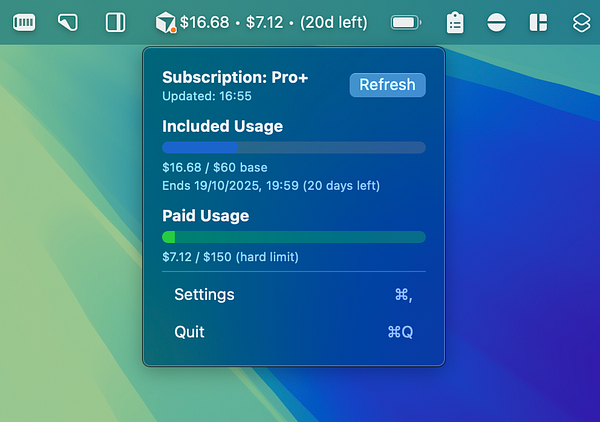 The image displays a subscription usage interface for a service labeled 'Pro+'.