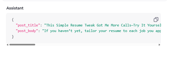 The image displays a text interface for creating a Reddit post about resume tips.
