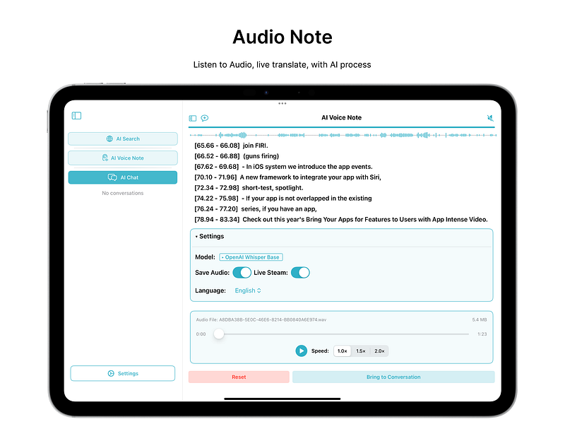 On-Device AI: Offline AI suite: Voice live transcription, | BetaList