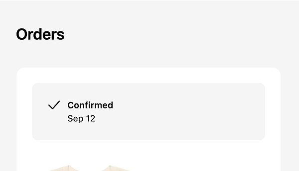 The image displays an order confirmation interface from an online shopping platform.