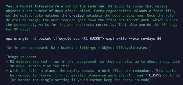 Text-based instructions on adding lifecycle rules to an R2 bucket to manage file expirations and avoid perpetual bucket growth.