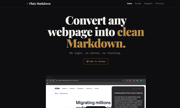 A website landing page design concept showing a hero section with a logo, headline, subtext, call-to-action button, and illustrated character.