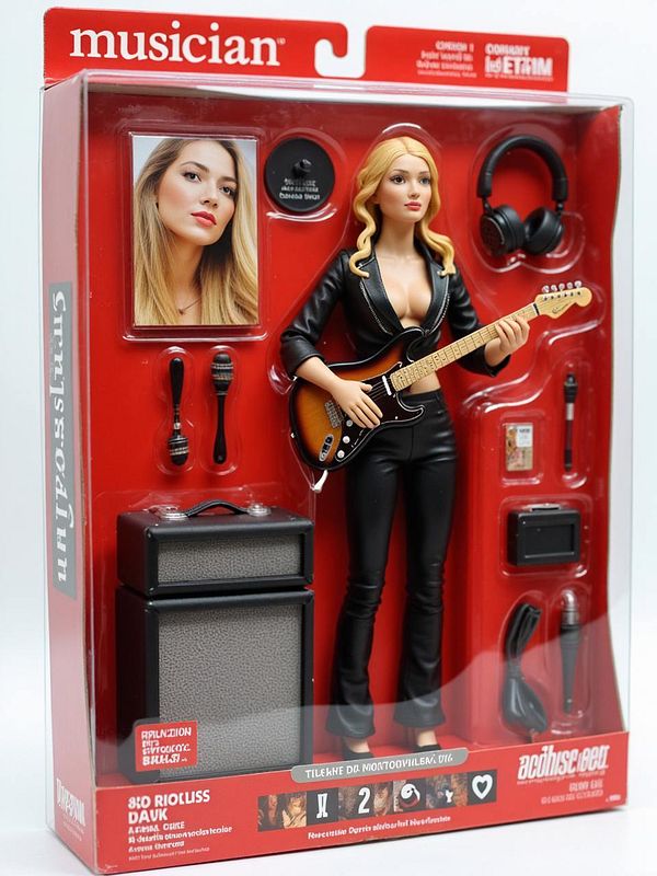A musician-themed action figure pack featuring a female figure with accessories.