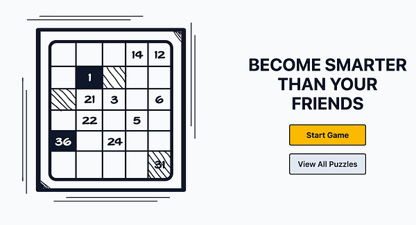 The image features a Hidoku puzzle alongside a call-to-action for a game.