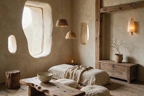 A room in the Wabi-Sabi style