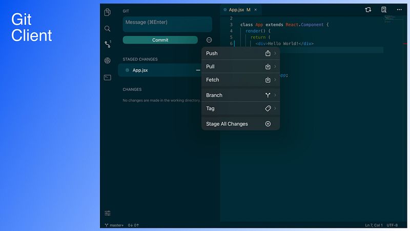 Screenshot of Code - Editor Git and Terminal