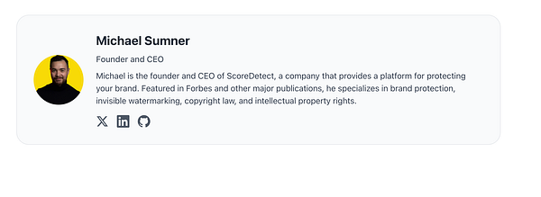 The image features a professional profile card for Michael Sumner, detailing his role and expertise.
