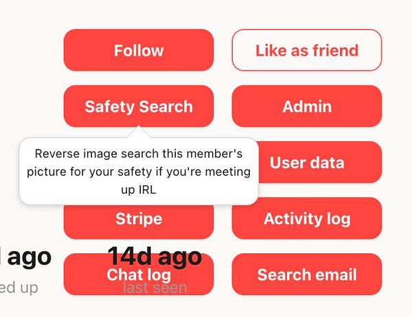 The image displays a user interface with various action buttons related to member management and safety features.