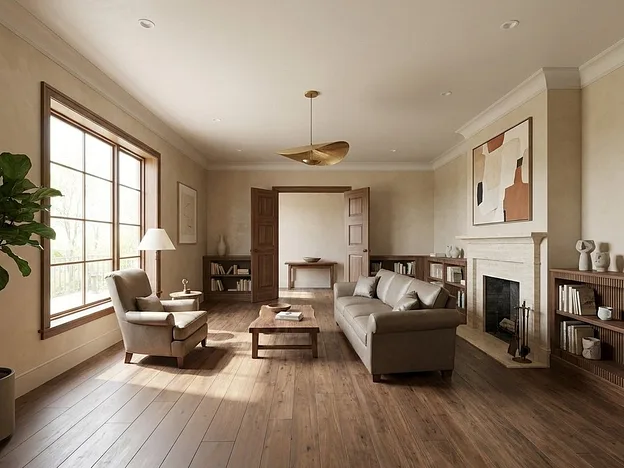 After: Render this sketch as a modern room.