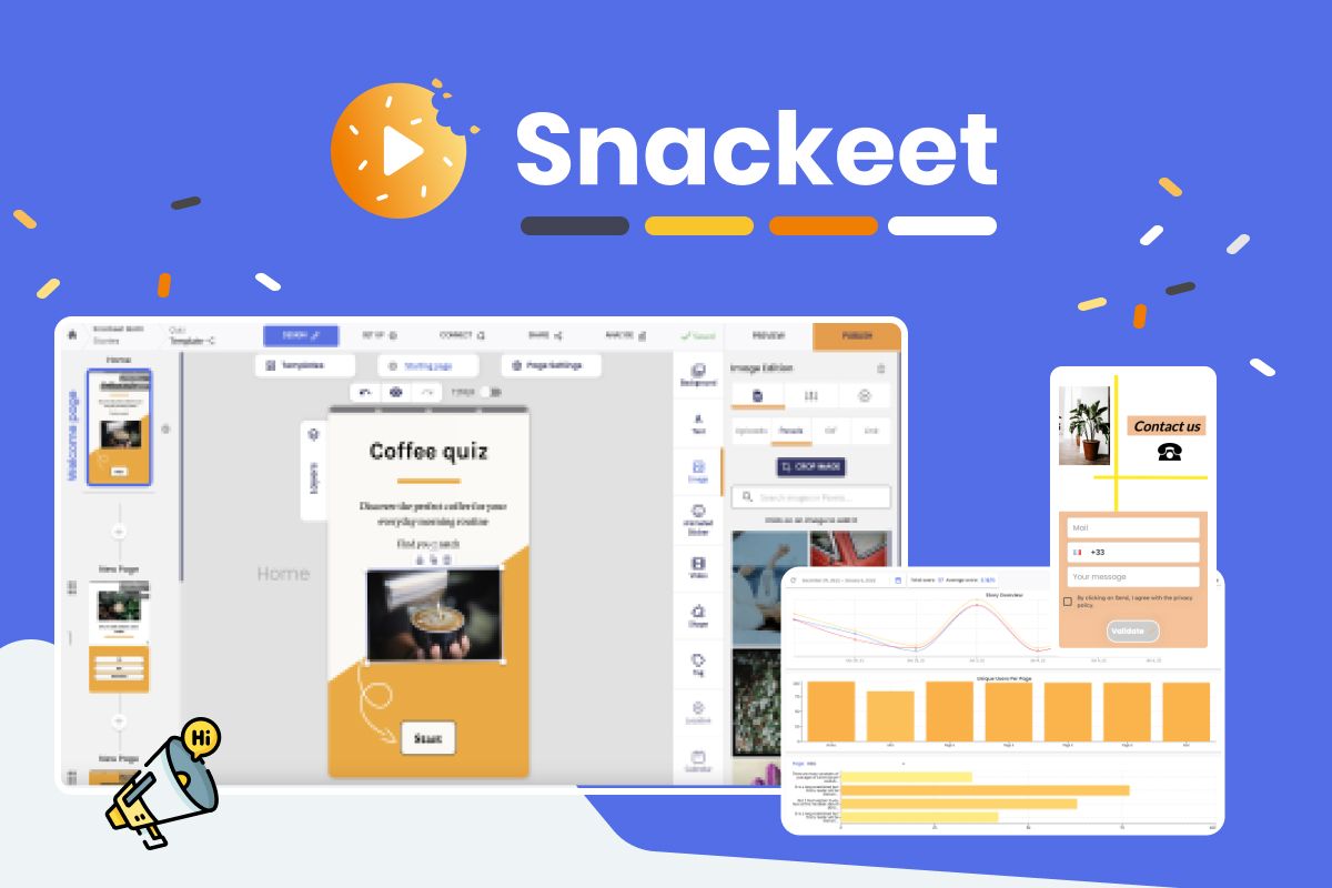 Snackeet: Design creative and engaging webstories, forms, | BetaList