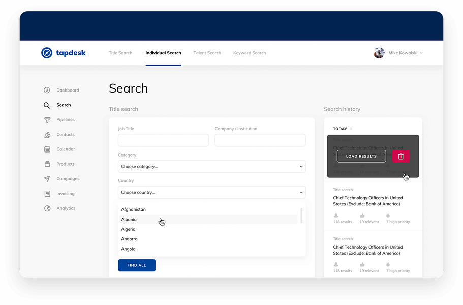 Tapdesk CRM