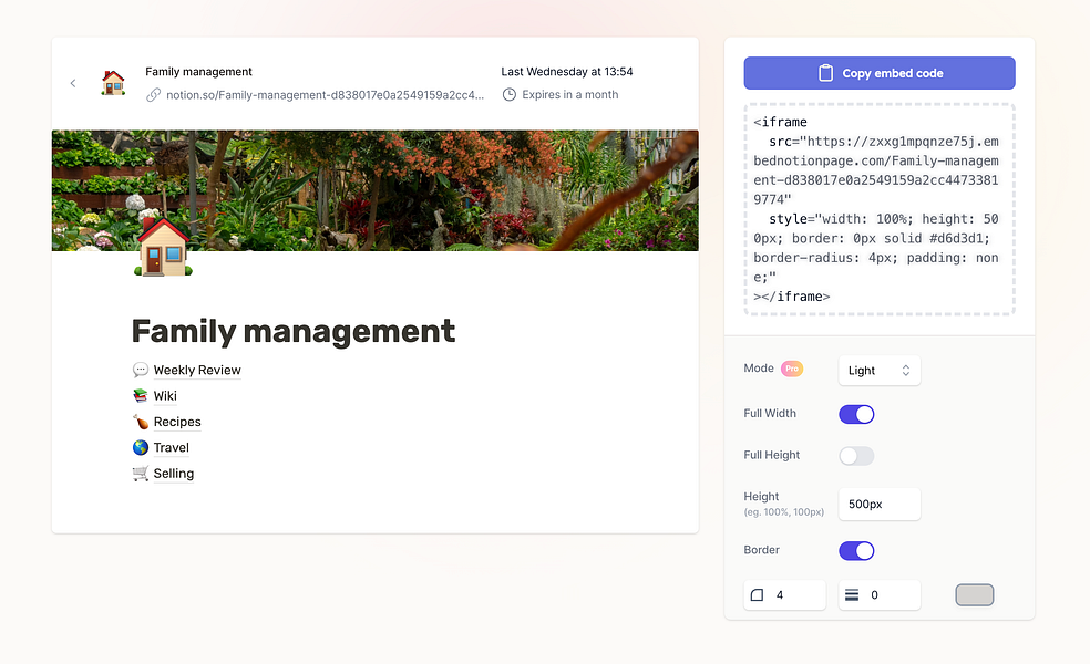 Embed Notion Pages