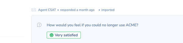 The image displays a customer satisfaction survey response interface.