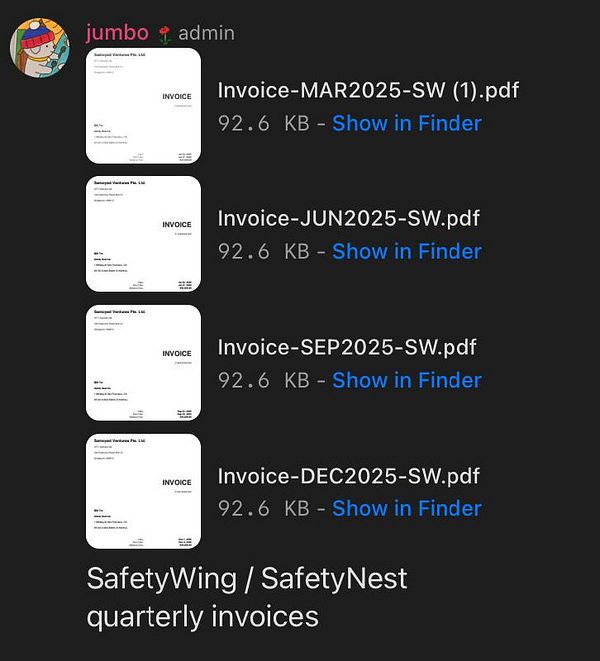 Screenshot of an email draft to a bookkeeper with invoice attachments and scheduling options in Microsoft Outlook.
