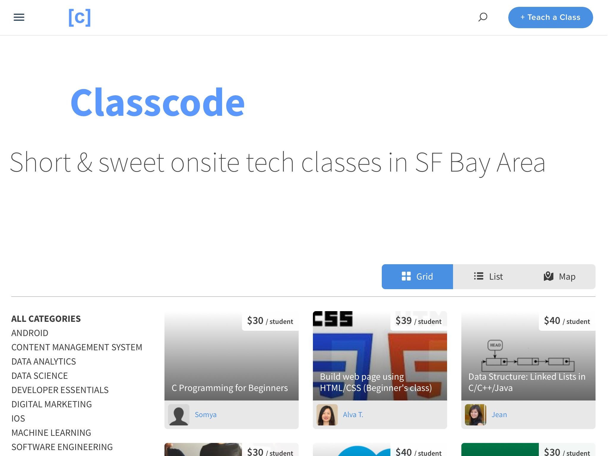 Classcode: Master new skills from professional workshops | BetaList