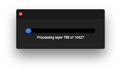 A progress bar indicating the processing status of a task.