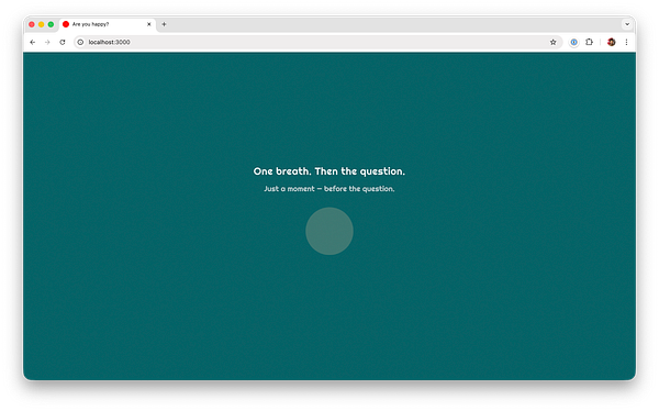 A mobile app screen with a beach-themed background displays the question 'How are you feeling? Happy?' along with playful icons.