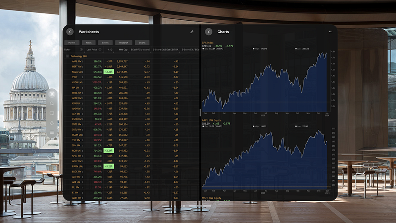 Screenshot of Bloomberg Pro for Vision