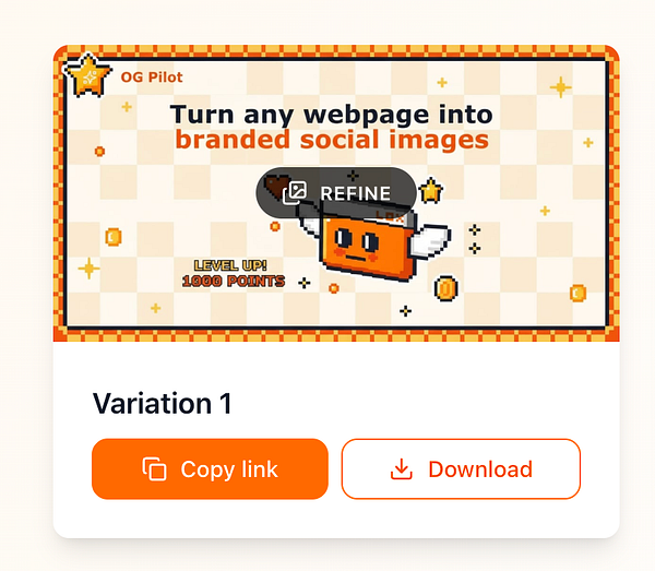 The image features a playful design promoting a web tool called OG Pilot for creating branded social images.