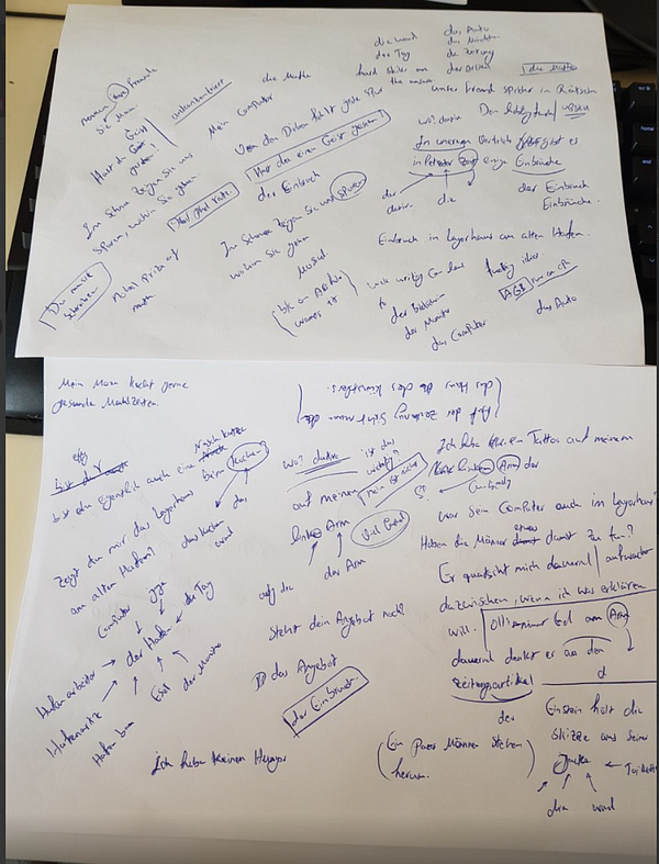 A woman is standing in a lush green garden, holding a large German flag stretched out behind her with both hands.