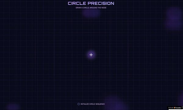 The image displays a digital interface for a game task focused on drawing circles.