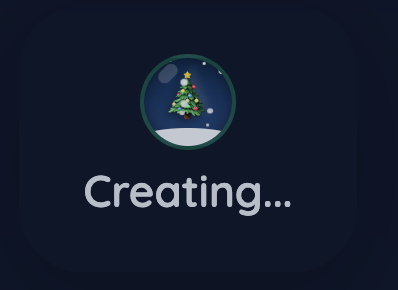 A festive loading animation featuring a Christmas tree.