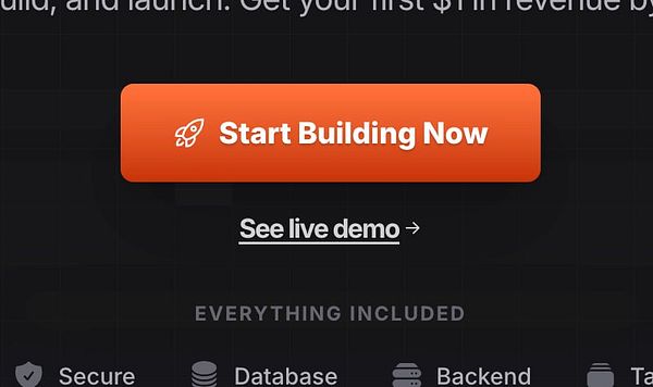 Landing page hero section of a Rails Fast website featuring a prominent call to action and a visible 'See live demo' link.
