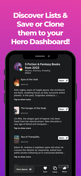 Hero: Share & Discover Lists