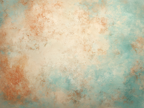 A textured abstract wallpaper featuring soft hues of blue, beige, and hints of orange.