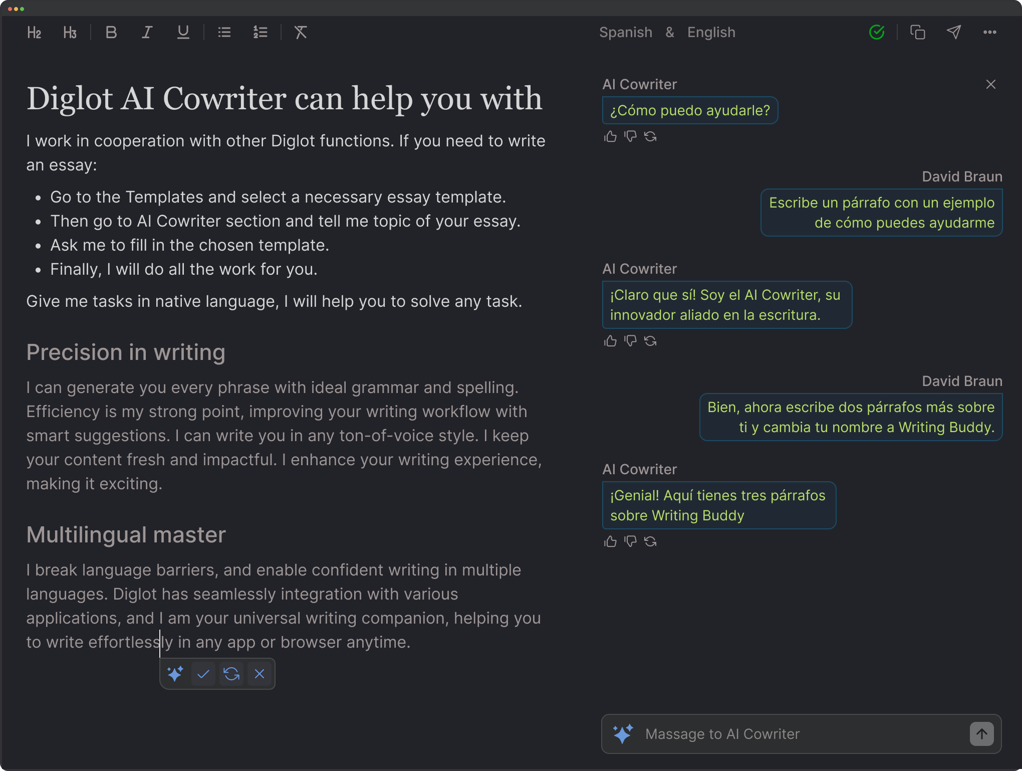 diglot.ai: All-in-one AI App for fluent English writing | BetaList
