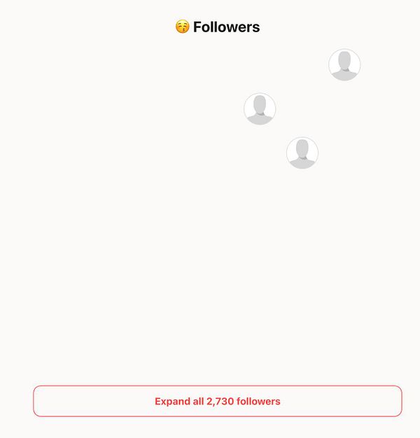 The image displays a follower list interface with broken profile pictures.