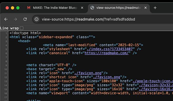 The image displays the HTML source code of a webpage with a focus on the head section.