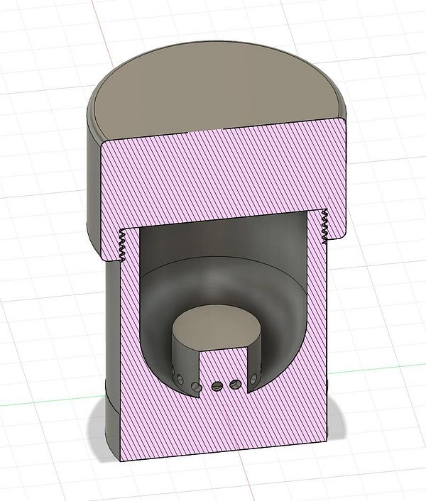 A 3D model of a wasp killer design created in Fusion 360.