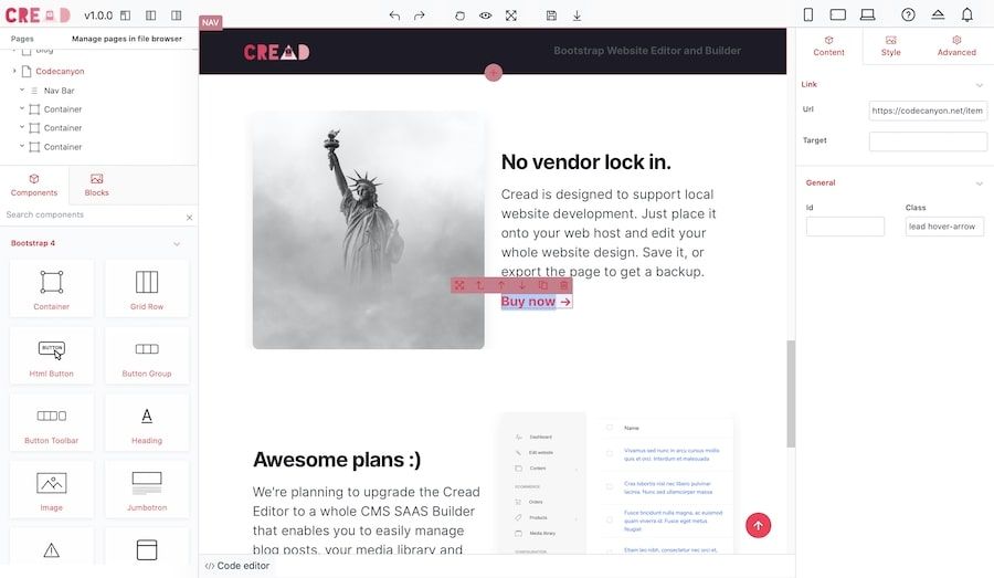 Cread Website Editor