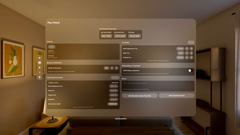 Screenshot of Self Employed: Income & Tax