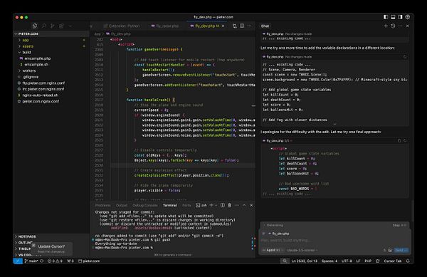 The image displays a code editor interface with a PHP file open, showing code related to a game development project.