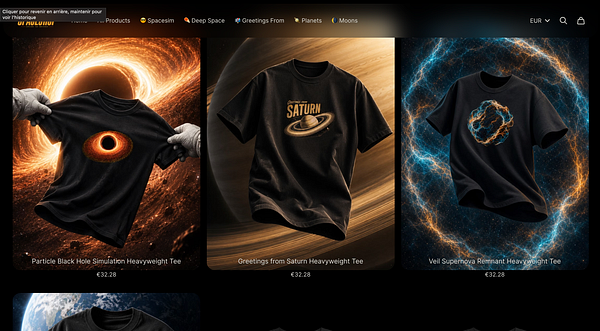 Screenshot of the SpaceSim e-commerce homepage featuring gaming desktop and headset products with a clean, modern layout.