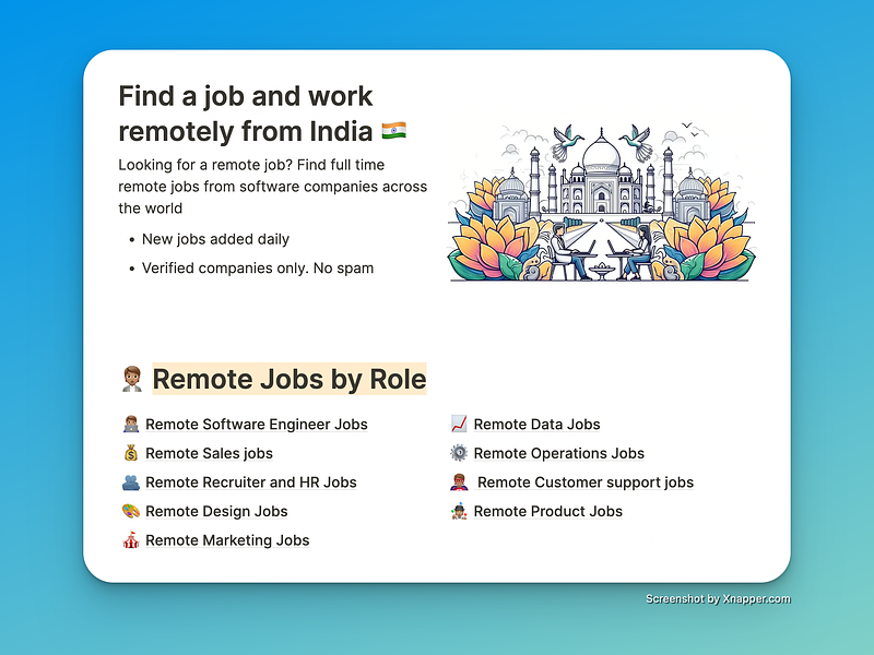 Remote from India