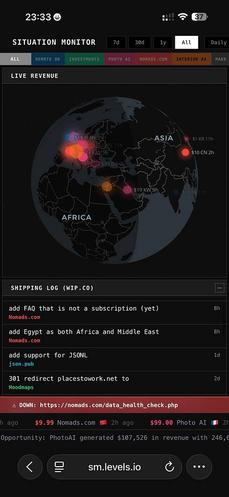 Mobile view screenshot of a website displaying details for sitting and motor repair services including prices and contact options.