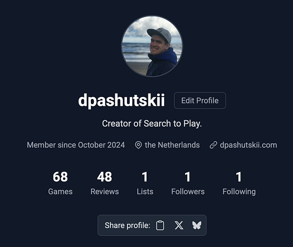 Profile information for a user named dpashutskii.
