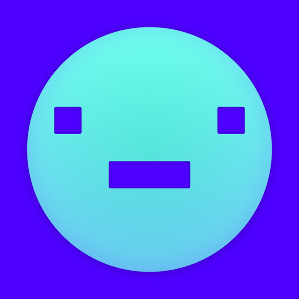 The image features a stylized icon representing a face with a neutral expression.